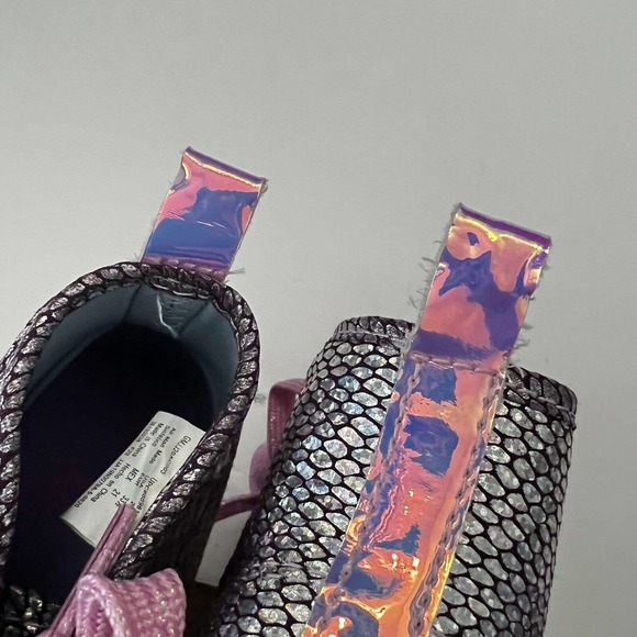 JoJo Siwa Purple Iridescent Mermaid Bow Lace Up Shoes High Top Sneakers Girl 2 - Picture 12 of 12